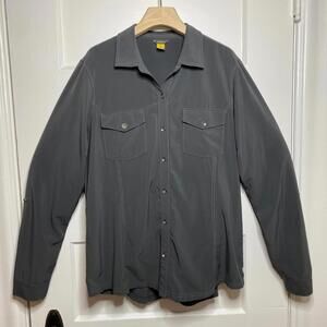 Eddie Bauer Gray Activewear Long Sleeve Shirt Womens Large Performance Sporty